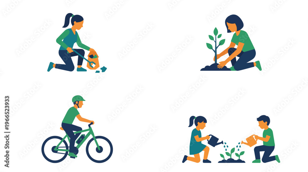 Fototapeta premium People caring for the earth through activities