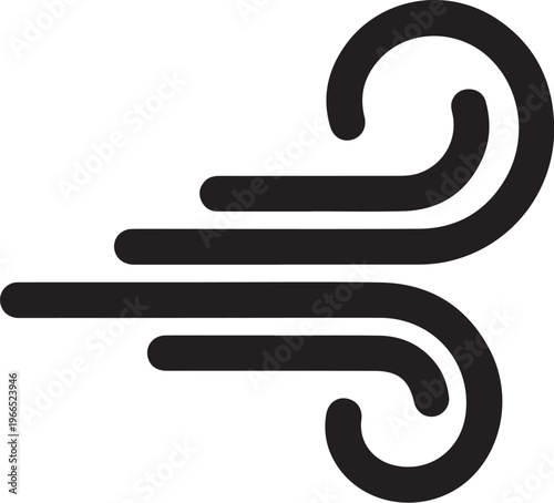 Wind icon blowing symbol weather forecast