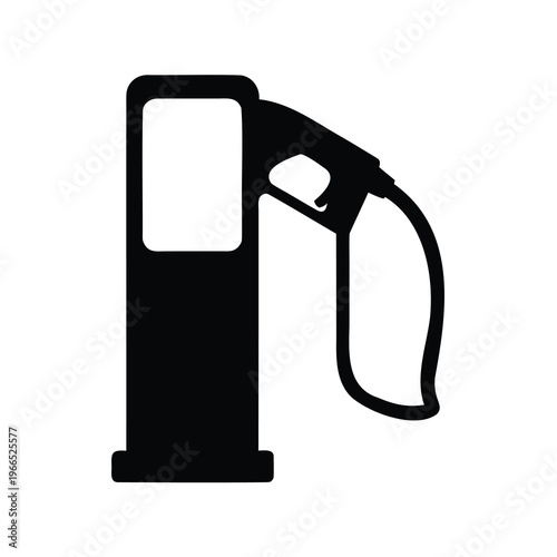 Simple Black and White Silhouette of an Electric Vehicle Charging Station