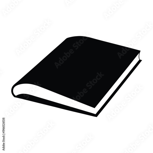 A Simple Black Book on a White Background Illustrating Knowledge and Learning