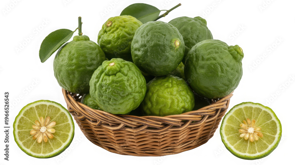 Fototapeta premium Isolated Kaffir Limes in Basket