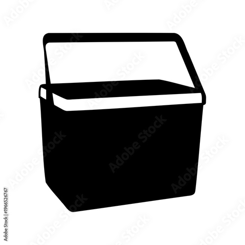 Black cooler box vector illustration for keeping drinks and food cold
