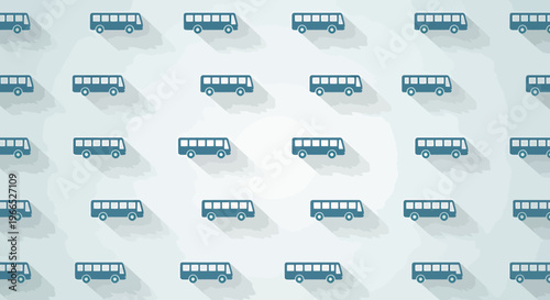 Blue Bus Icons on White.
