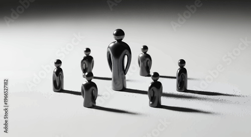 Businessman leads other people.