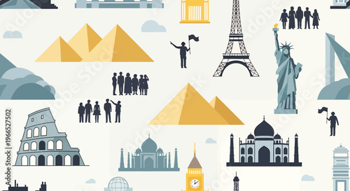 Famous landmarks and tourist attractions.