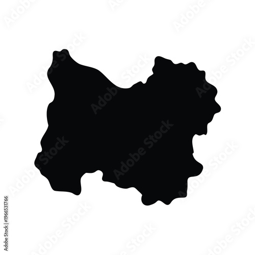 Detailed Silhouette Representation of a Unique Landmass Against a White Background