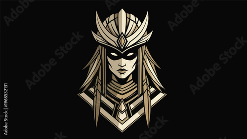 Woman with golden crown illustration