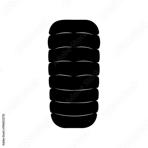Stacked Black Geometric Shape Resembling a Padded Cushion or Sleeping Bag