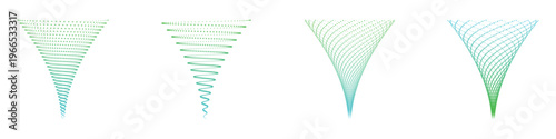 star spiral cyclone vortex halftone dots forming tapered funnel cone gradient teal green radial flow abstract grid depth backdrop for digital technology layouts