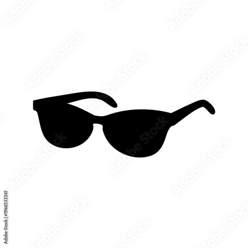 Stylish black sunglasses silhouette on a white background for summer protection