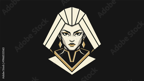 Womans portrait with geometric style