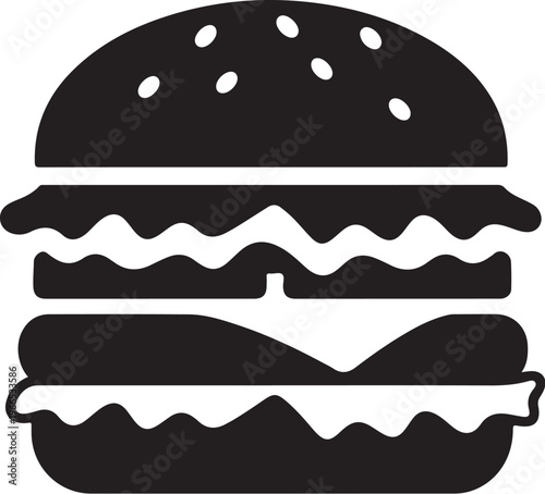 Simple Black and White Hamburger Icon