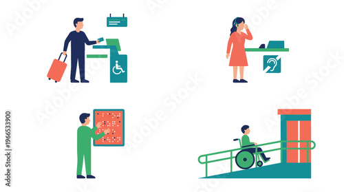 Icons depict accessible travel and disability inclusion