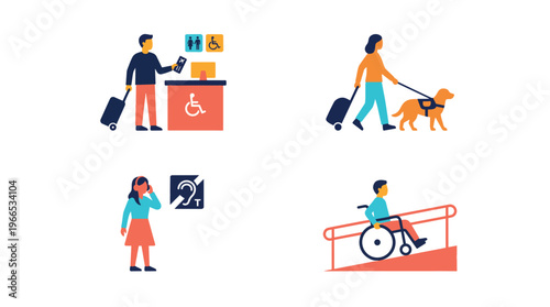 Inclusive travel icons showing accessibility options