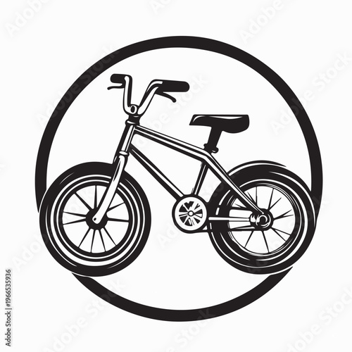 Modern BMX Bike Symbol for Kids Cycling Club Image Vector