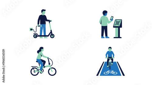 Micro-mobility sharing with e-scooter and bikes