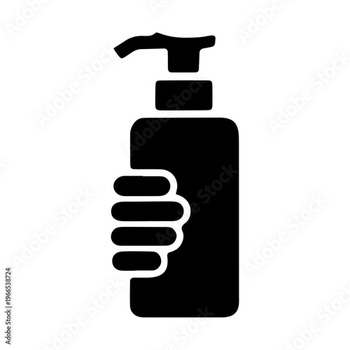 Hand Holding Pump Bottle Icon