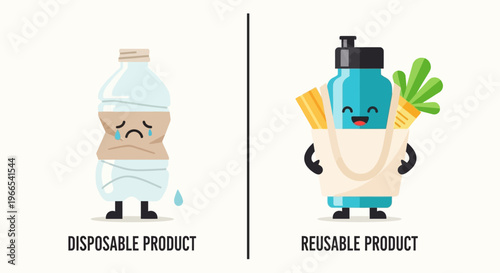 Making a Sustainable Choice The Contrast Between Single-Use and Eco-Friendly Reusable Products for a Greener Planet