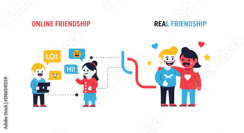 Exploring the Difference Between Online and Real-Life Friendships A Visual Comparison