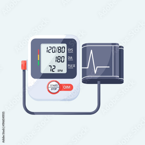 Digital Blood Pressure Monitor with Heartbeat.