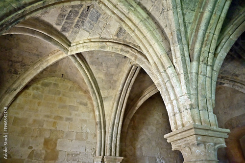 Konstfotografi La Roque d'Antheron: interni dell'Abbazia di Silvacane, Luberon, Provenza, Franc