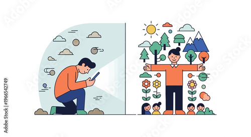 Navigating Modern Life The Choice Between Digital Engagement and Embracing Nature for Personal Well-being and Growth