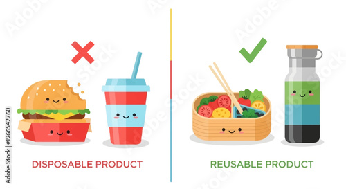Eco-Friendly Living A Clear Comparison Between Disposable Convenience and Sustainable Reusable Product Options