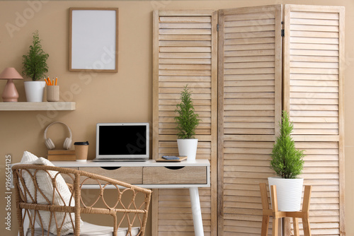 Interior of office with wor...