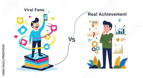 Navigating the modern dilemma contrasting fleeting social media popularity with the pursuit of profound, enduring accomplishments