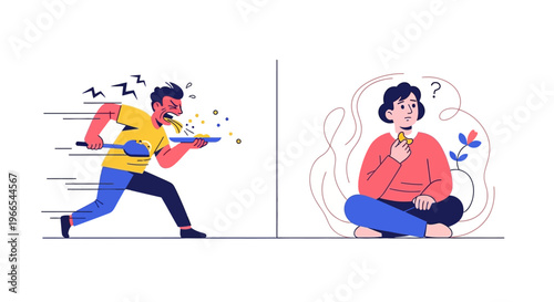 Exploring Modern Dilemmas Hasty Food Consumption Against Serene Thoughtful Reflection and Mindful Living