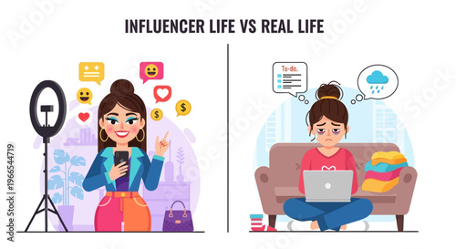 Influencer Life Versus Reality The Contrast Between Online Persona and Private Struggles