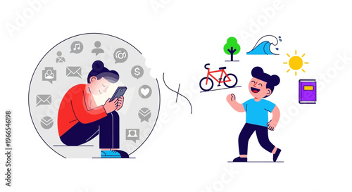 Choosing Between a Sedentary Digital Life and an Active Outdoor Lifestyle