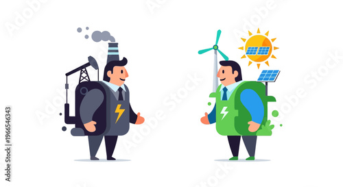 Charting the course A visual comparison of traditional fossil fuel energy and innovative renewable clean energy solutions for a sustainable future