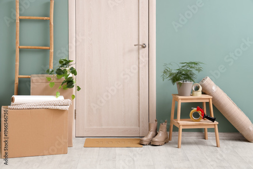 Interior of hallway with ca...