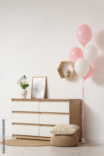 Interior of light room with...