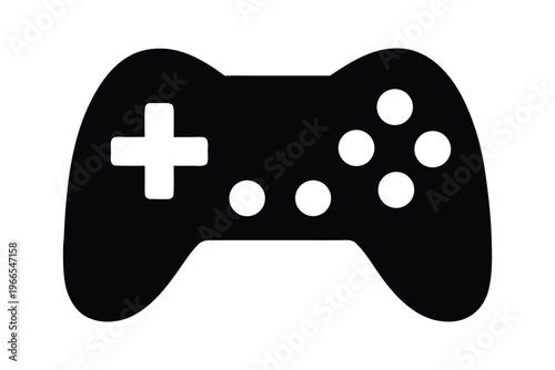 Game controller silhouette vector, Joystick gamepad icon
