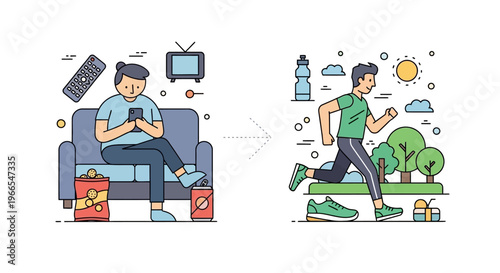 The journey from a sedentary lifestyle to an active, healthy life