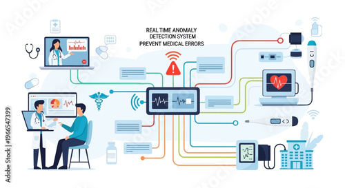 Real-time anomaly detection system for preventing medical errors through integrated patient monitoring and remote healthcare.