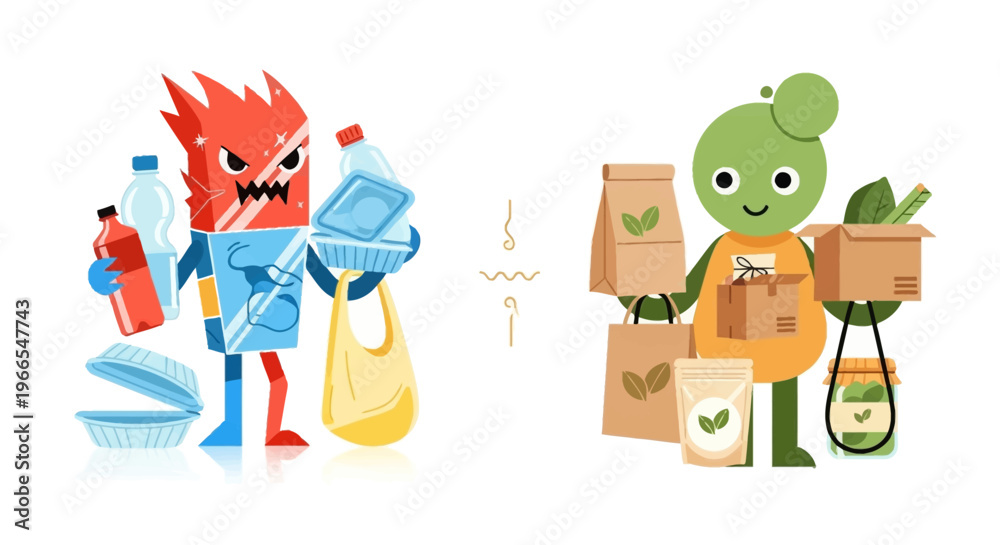 Fototapeta premium Plastic Monster vs