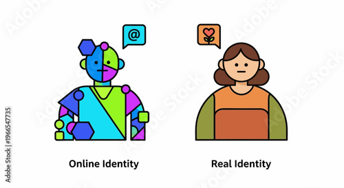 Illustrating the Complex Relationship Between Our Digital Online Personas and Authentic Real-World Identities