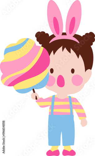 a child and cotton candy