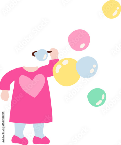 a child and bubbles_photo type