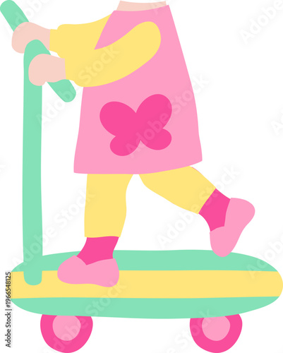 a child and a scooter_photo type