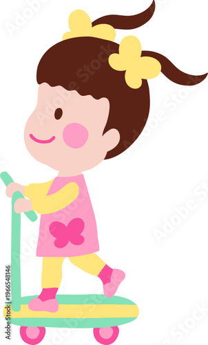 a child and a scooter