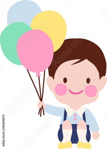 a child and balloons