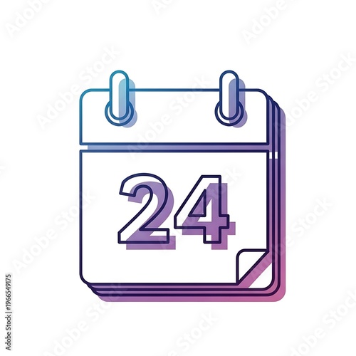 Stylized Calendar Page with Number 24