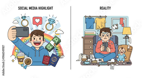 Social media versus reality the curated online persona versus the unvarnished truth