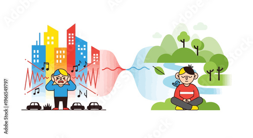 Escaping Urban Noise and Stress to Embrace Nature's Tranquility A Journey Towards Inner Peace and Mindful Meditation