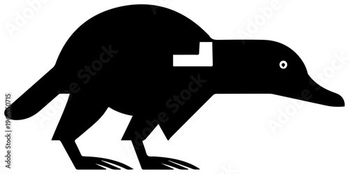 minimalist platypus silhouette with webbed feet