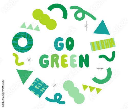 エコをイメージした丸型フレーム　ロゴ・マーク・抽象・模様・自然・アウトドア・春・初夏・夏	
